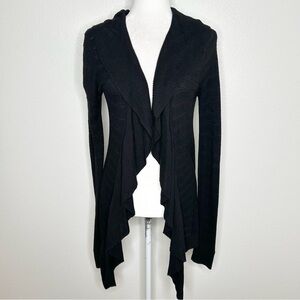 Express Womens Black Ruffled Open Front Cardigan Sweater Size M